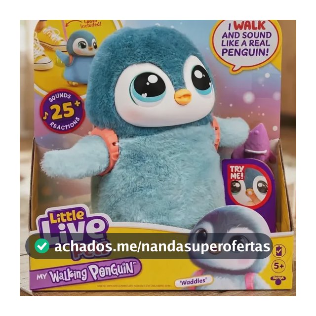 Boneco Little Live Pets My Pet Pelucia Pinguim +25 Som - Fun Colorido