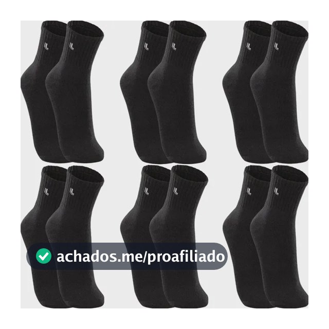 Kit 6 Pares Meias Lupo Cano Médio Esportivas Academia