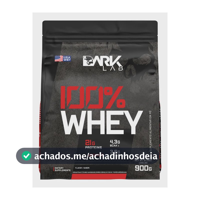 Whey Protein Concentrado 100% 900g Refil Dark Lab Sabor Baunilha