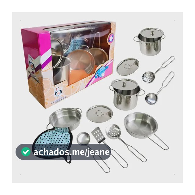 Kit Mini Panelas Inox Panelinhas Cozinha Infantil Brinquedo Prateado