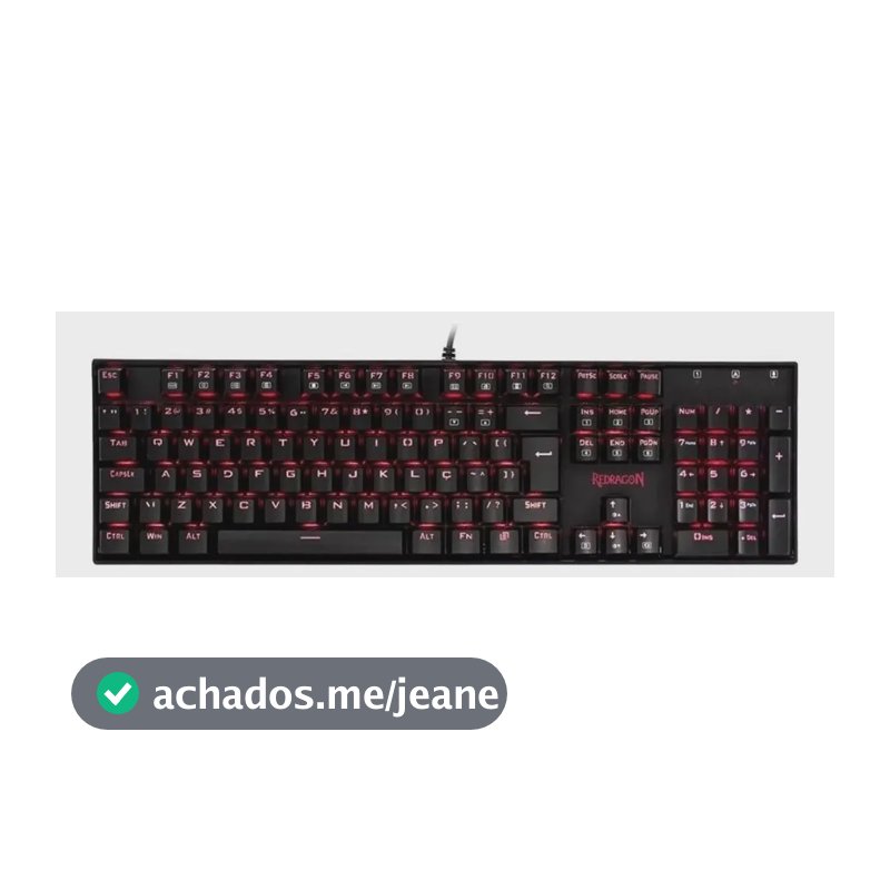 Teclado gamer Redragon Mitra K551 QWERTY Outemu Blue português Brasil cor preto com luz vermelho