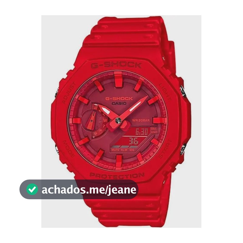 Relógio de pulso Casio GA-2100 com corria de resina cor vermelho - fondo bordô