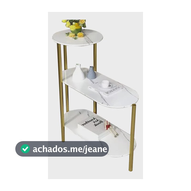3 Prateleira Mesa Lateral Moderna Multiuso Armazenament Branco