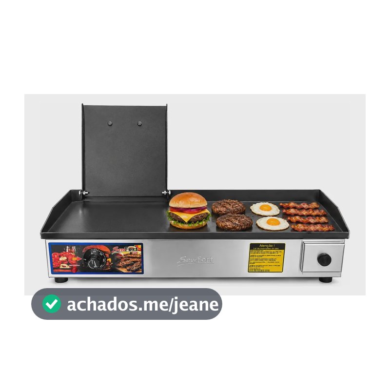 Chapa Elétrica Chapeira Lanches 70x30 Com Prensa E Coletor Cinza 220v