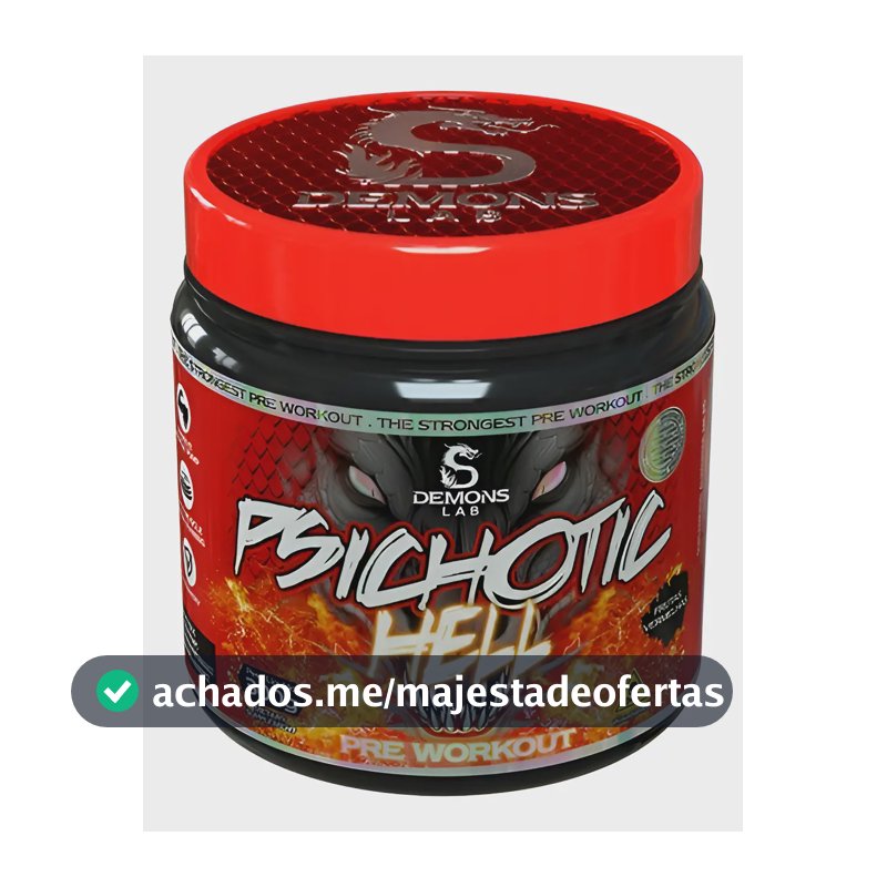 Suplemento Pó Pré Treino Psichotic Hell 300g Demons Lab Frutas Vermelhas