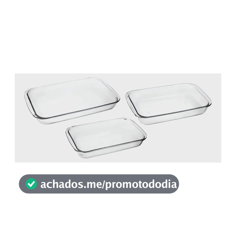Jogo Refratário 3 Assadeiras Marinex Retangulares Nadir Figueiredo Cor Vidro