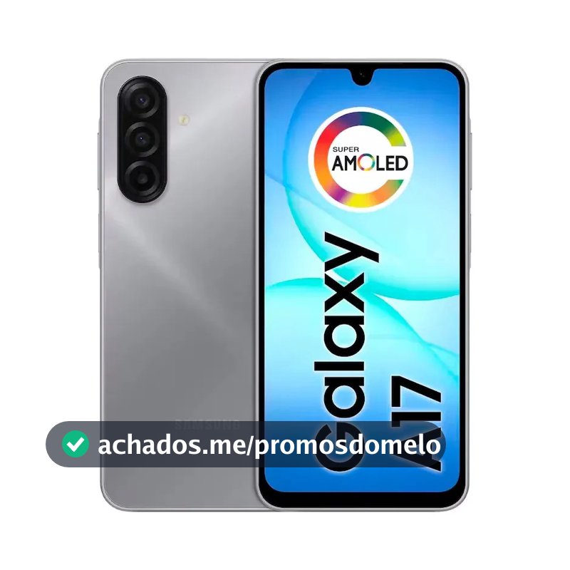 Smartphone Galaxy A17 4g Tela 6.7 256gb Samsung Cinza Com Preto