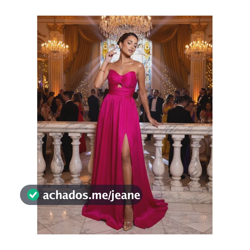 Vestido De Gala Fúscia Tafetá C/ Bolso Casamento E Formatura Fúscia Lisa M
