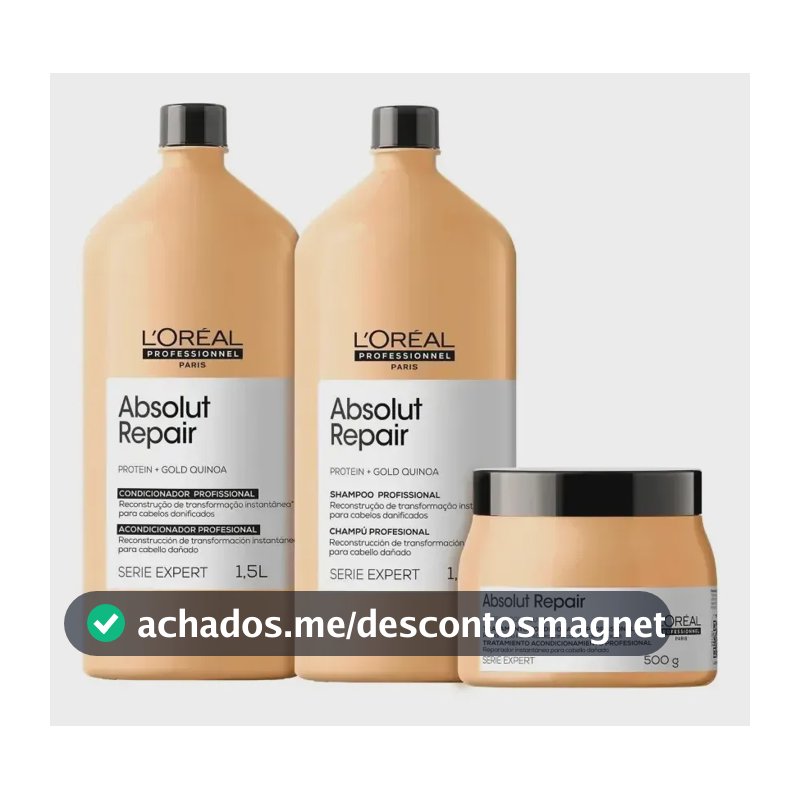 Kit Profissional L´Oréal Absolut Repair - Shampoo 1.5 L Cond 1.5 L e Másc 500 g