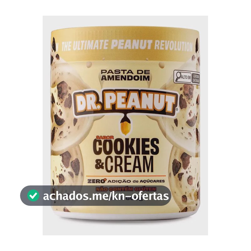 Suplemento em pasta Dr. Peanut Melhor Pasta de Amendoim amentoim cremosa sabor Cookies and cream x 600g