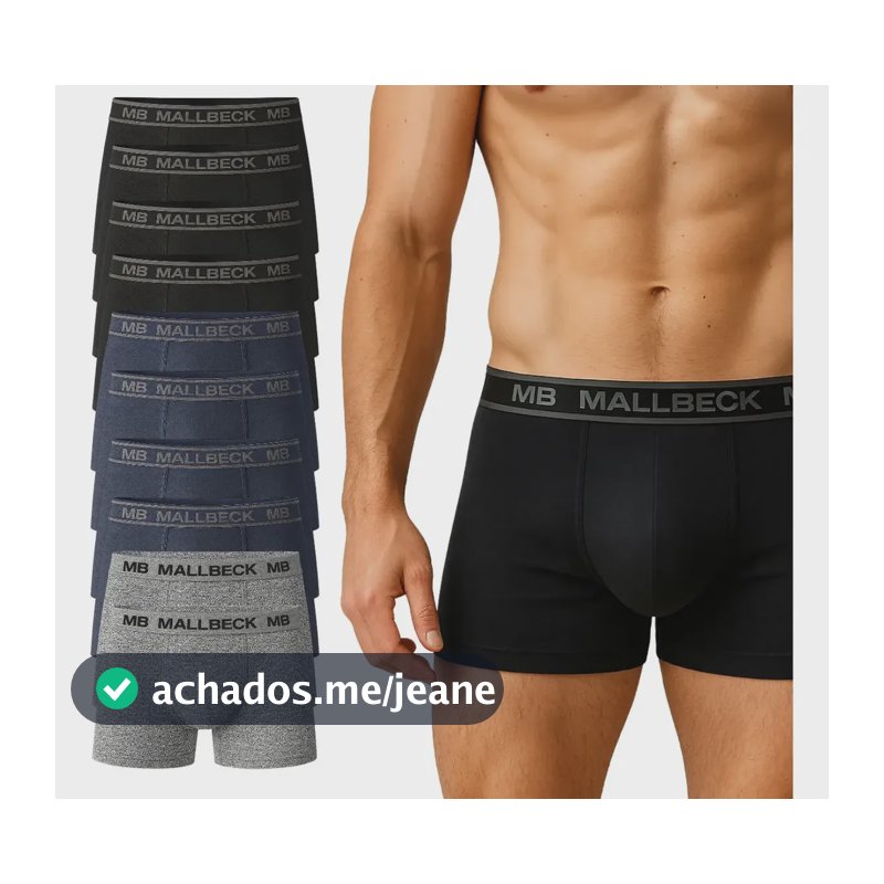 Kit 10 Cueca Cuecas Box Boxer  Original Algodão Cotton Variadas P (34/36)