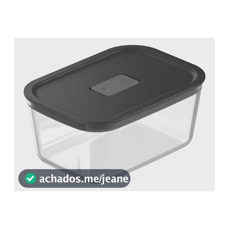 Pote De Vidro Hermético Ou 1,2l Linha Fresh Lock Cor Black