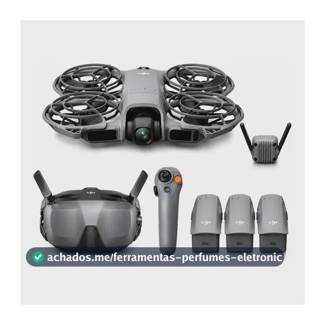 Drone Dji Neo 2 Fly More Combo 4k Óculos Goggles 3 Baterias Cinza