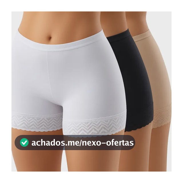 Kit 3 Short Anágua Vestido Feminino Segunda Pele Invisível