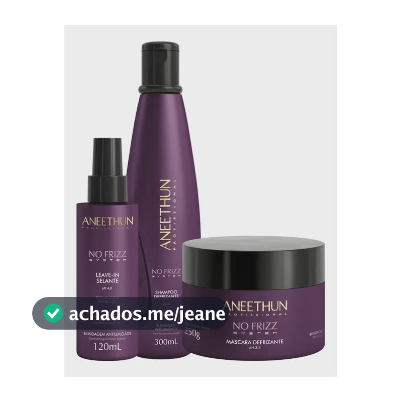 Aneethun Kit Completo No Frizz Cabelo Liso Sem Frizz