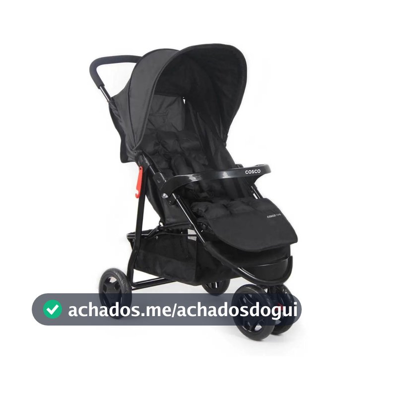 Carrinho de Bebê Cosco Kids, Toffy, Preto Absoluto