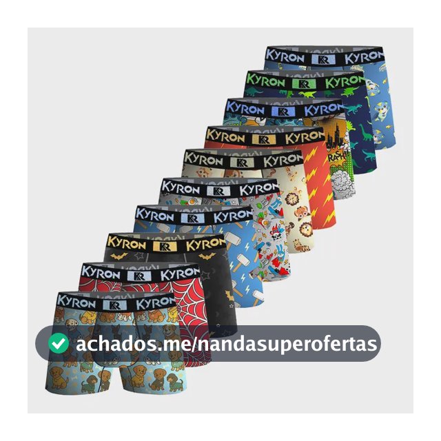 Kit 10 Cuecas Boxer Microfibra Menino Kyron Infantil
