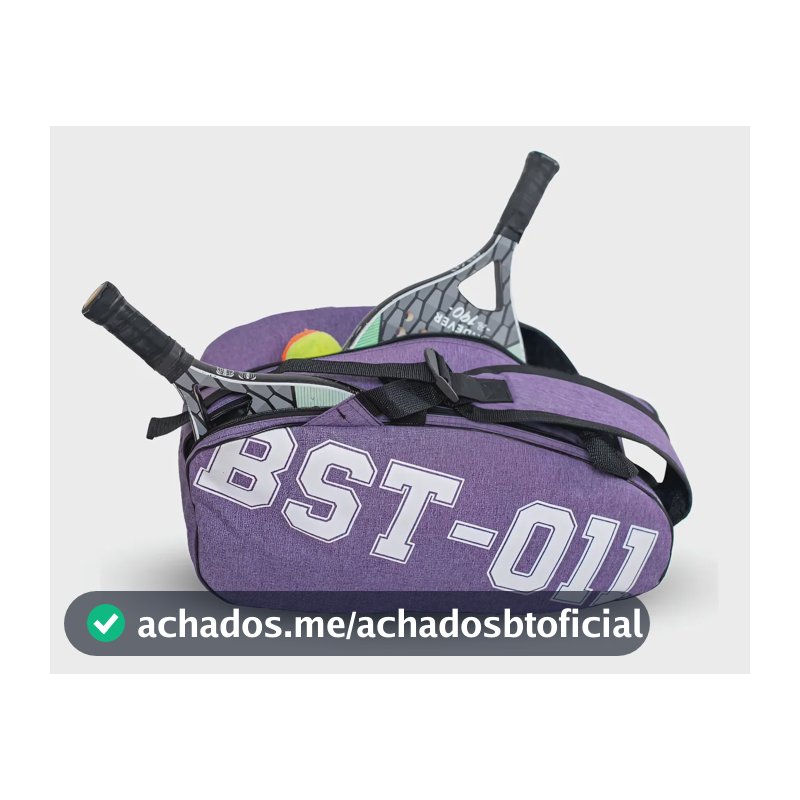 Raqueteira Grande Acolchoada Beach Tennis Profissional Roxo