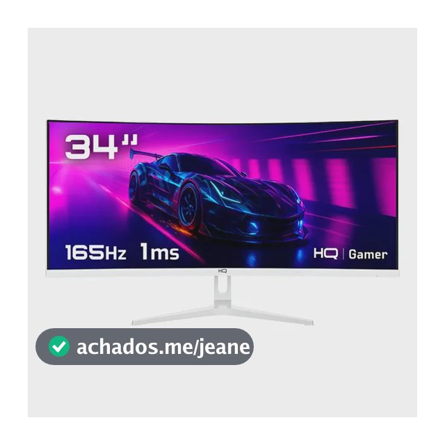 Monitor Gamer 34 Curvo Branco 1ms 165hz Hq Hqw34c16 Branco