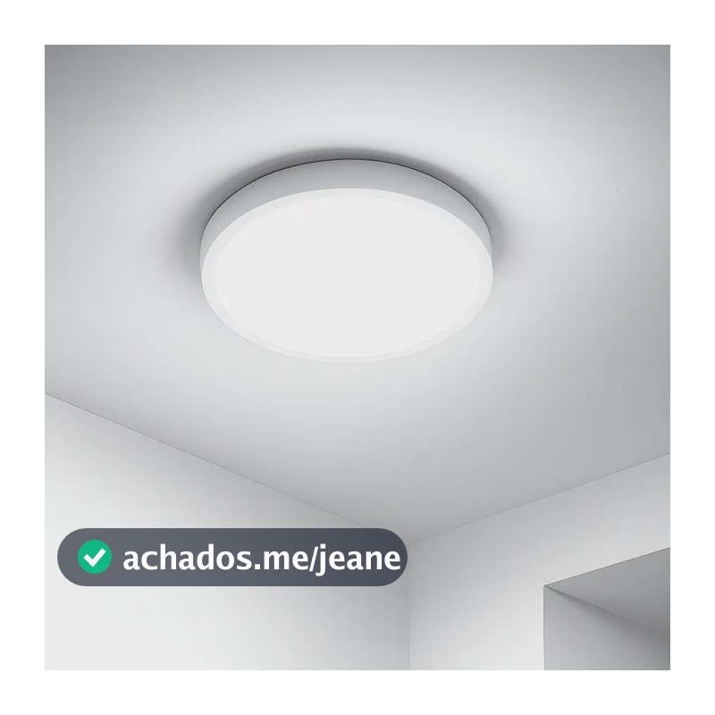 Painel Plafon Led 24w Sobrepor Redondo 3000k 4000k 6500k Biv 127/220v Branco Frio