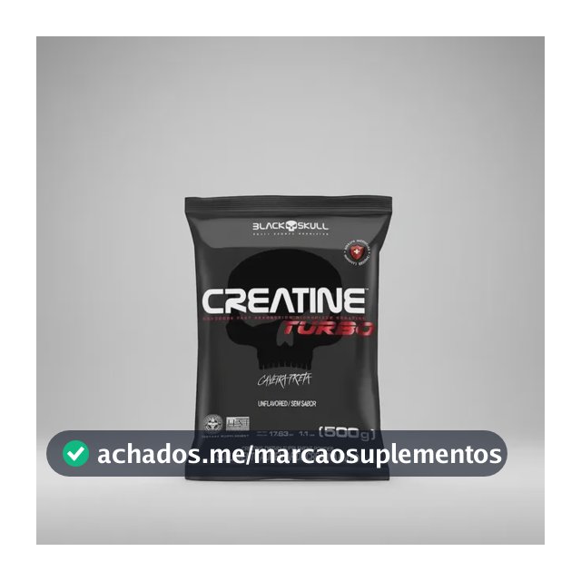 Creatine Turbo 500g Refil Black Skull USA Sem Sabor