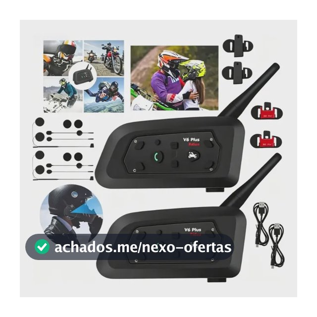 Comunicador V6 Plus Bluetooth 5.2 - 2 Unid. 1500m 25h Bateri