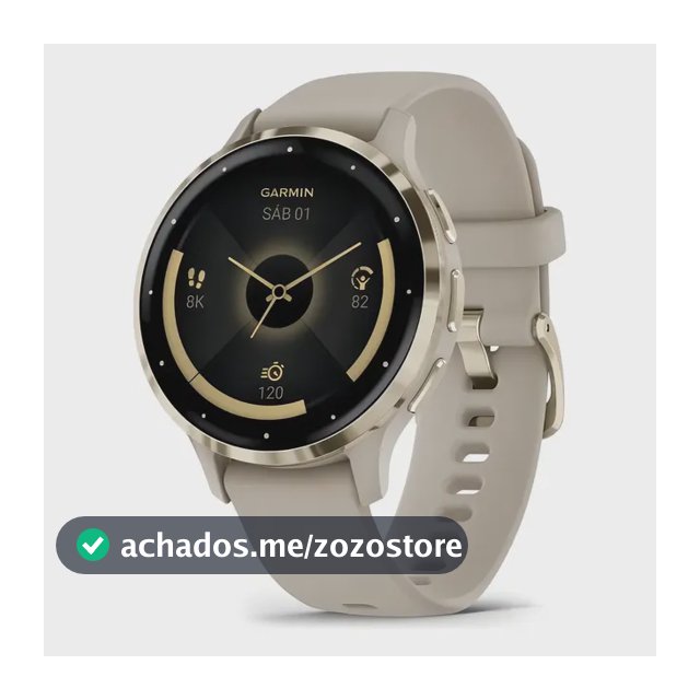Relógio Garmin Venu 3S Smartwatch Tela AMOLED 41mm cor Bege e Dourado Unissex