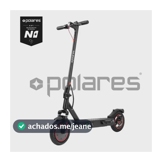 POLARES Z20PRO Patinete Elétrico Adulto Premium 500w Pneu Aderente Velocidade Máxima 32km/h Motorizado Até 30km De Autonomia Polares Cor Preto