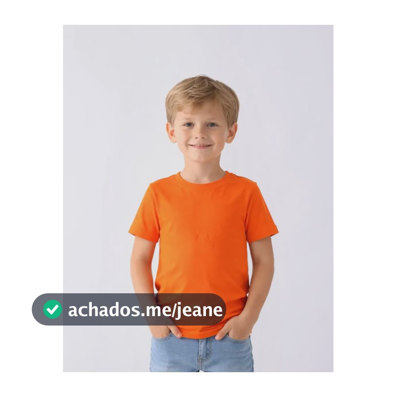 Camiseta Infantil 100% Algodão Criança Lisa Básica Cores Laranja 8