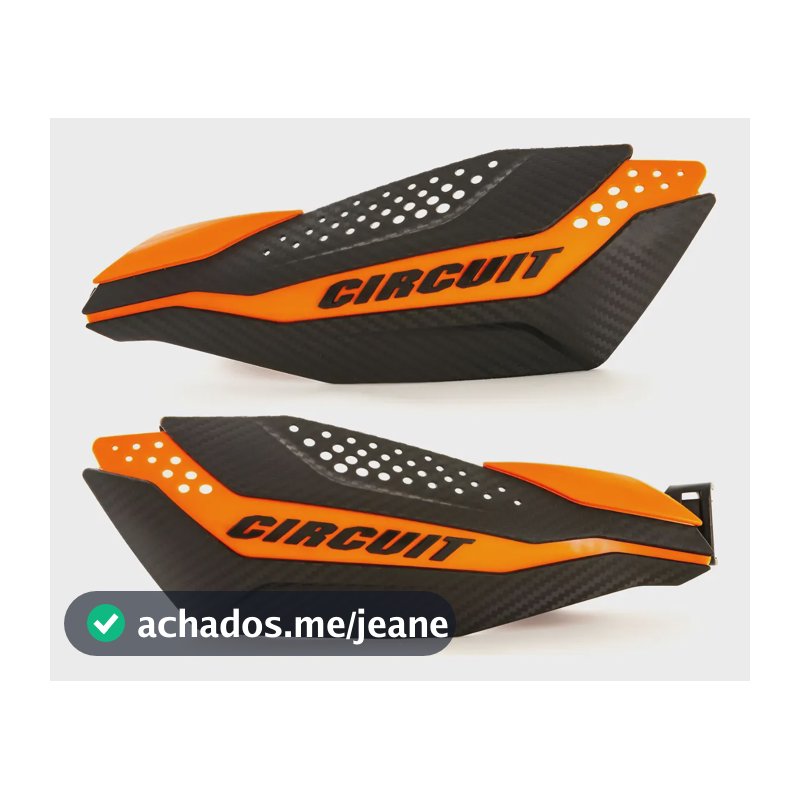 Protetor De Mão Circuit Dakar Motocross Cores Universal Par Cor Carbon/laranja