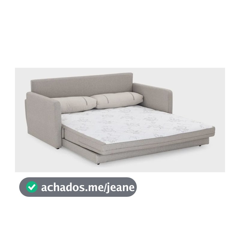 Sofá-cama Queen 3 Lugares Herval Aurora, Linho Bege Bege