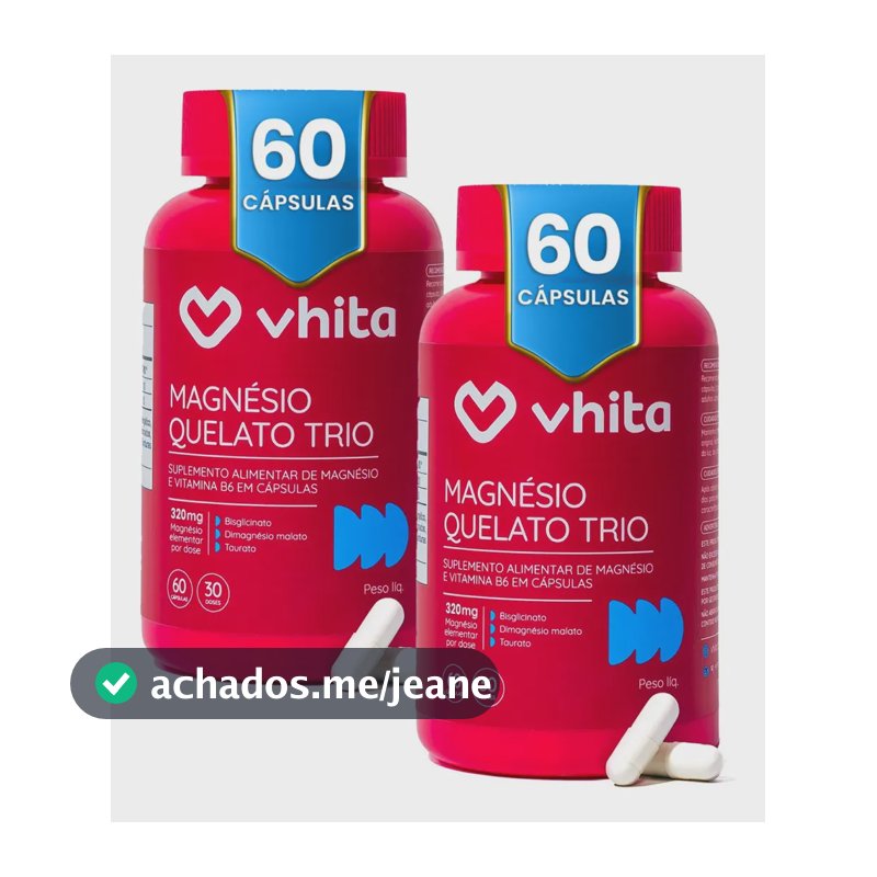 Magnésio Vhita em cápsula Sem sabor 2 kits de 60 un