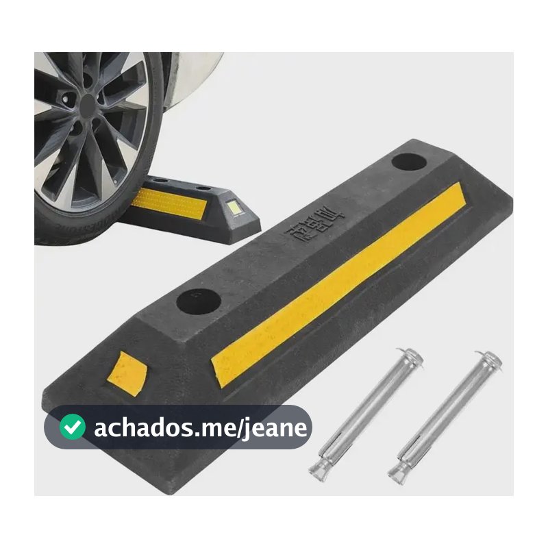Bate Rodas Limitador De Vagas Borracha Estacionamento - 55cm Cor Preto
