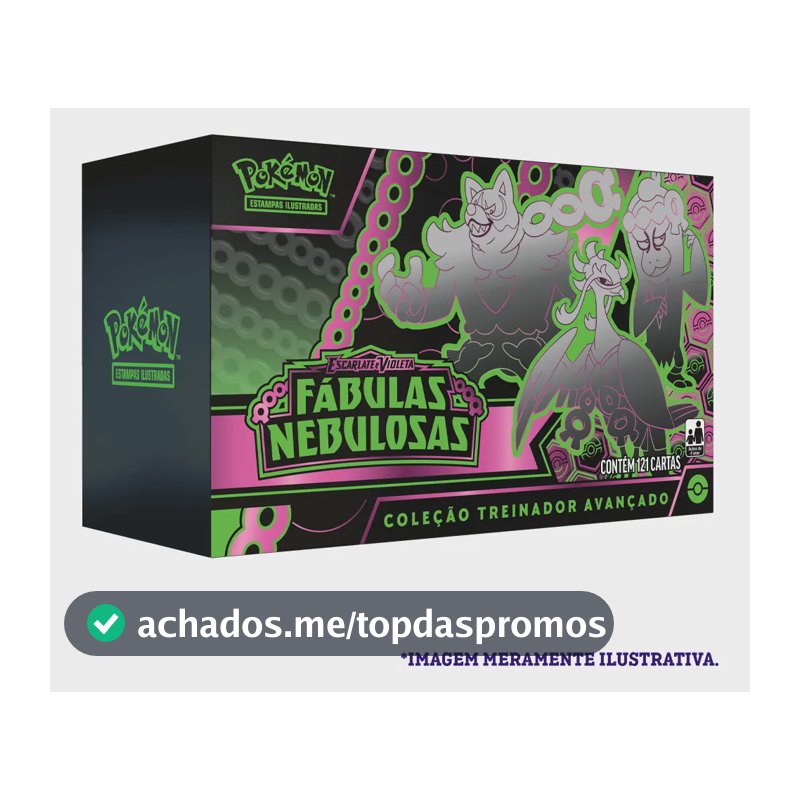 Cartas de Pokémon Box Cards Premium Treinador Avançado Copag Escarlate e Violeta Fábulas Nebulosas 121 cartas