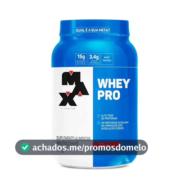 Proteína Max Titanium Whey Pro Concetrado em pó sabor Morango x 1kg