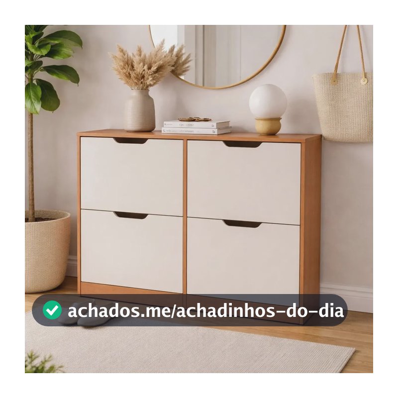 Sapateira Para Quarto 24 Pares Madri Creme/freijó