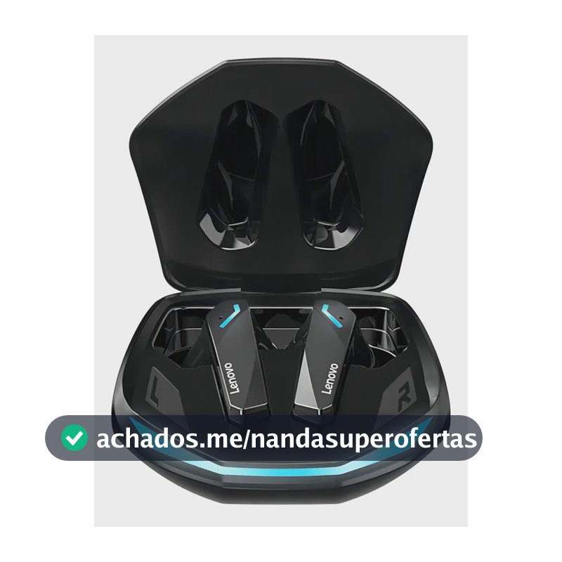 Fone Sem Fio Lenovo Gm2 Pro 5.3 Bluetooth - Touch - Gamer Preto Luz Azul