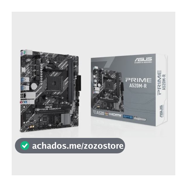 Placa Mãe Asus Prime A520m-r Am4 Ddr4 M.2 Chipset A520 Hdmi Preto
