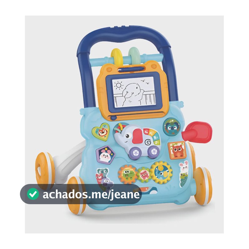 Andador De Empurrar Infantil Com Atividades Azul - Maxi Baby