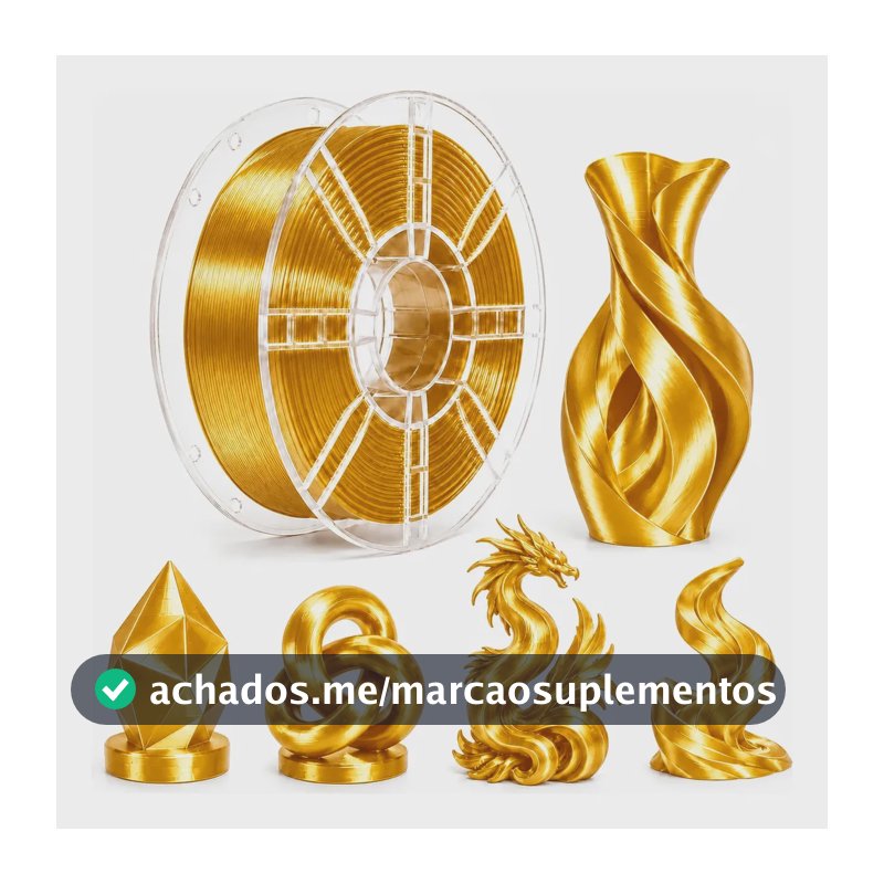 Filamento Pla Silk Sol3d 1kg 1,75mm Brilho Sedoso 3d Dourado
