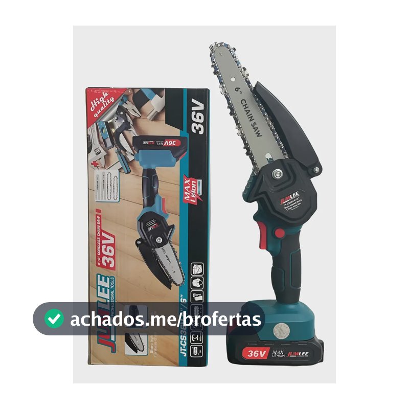 Motosserra Eletrica 36v Bateria Portátil 4 Com 6 Polegada C Preto 127/220v