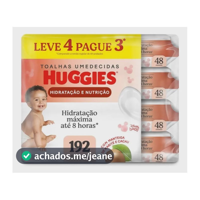 Huggies Toalha Umedecida Hidratação E Nutrição Lev 4 Pag 3