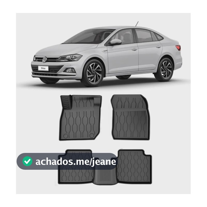 Tapete Borrcha Bandeja Borda Elevada Linha Volkswagem Virtus