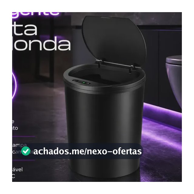 Lixeira Inteligente Smart 16l Automática Recarregável Preto Sensor Banheiro E Cozinha Moderna