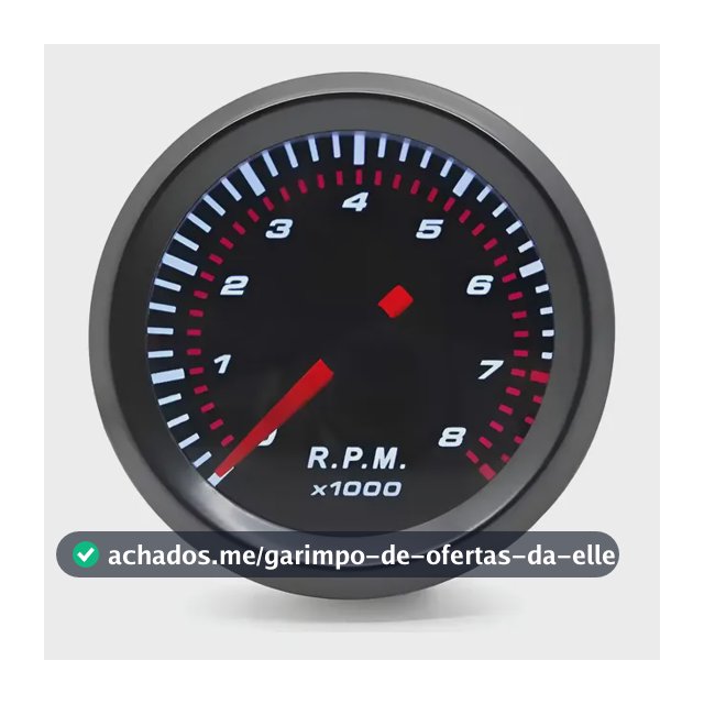 Tacômetro Conta-giros Dragon Automotivo 52mm 8000rpm 12v Preto