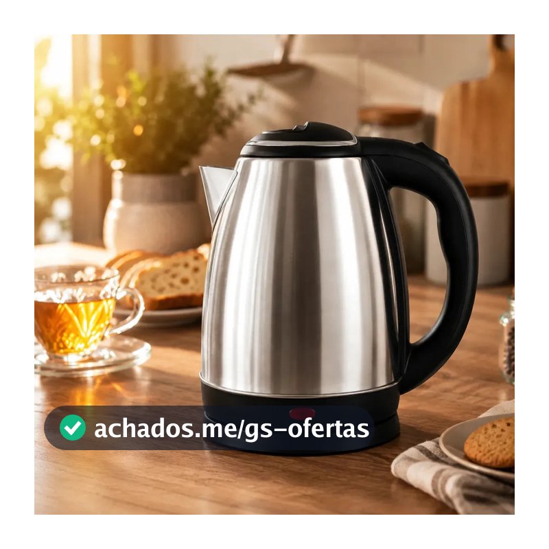 Chaleira Elétrica Inox 1,8L 1500W Aquecimento Rápido Automática