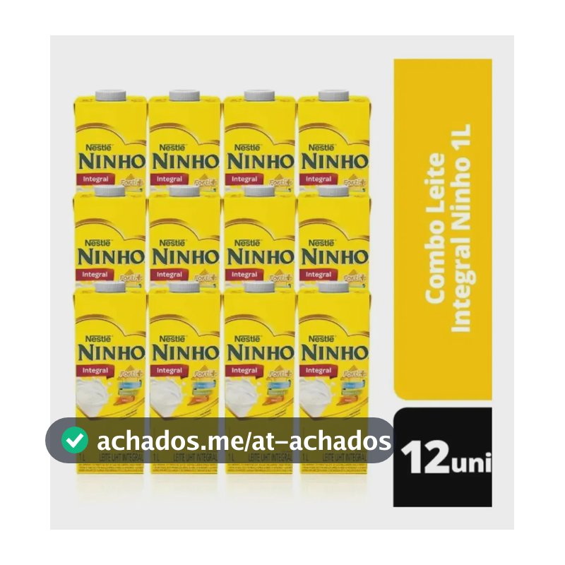 Pack com 12 Leite Ninho Integral 1 Litro