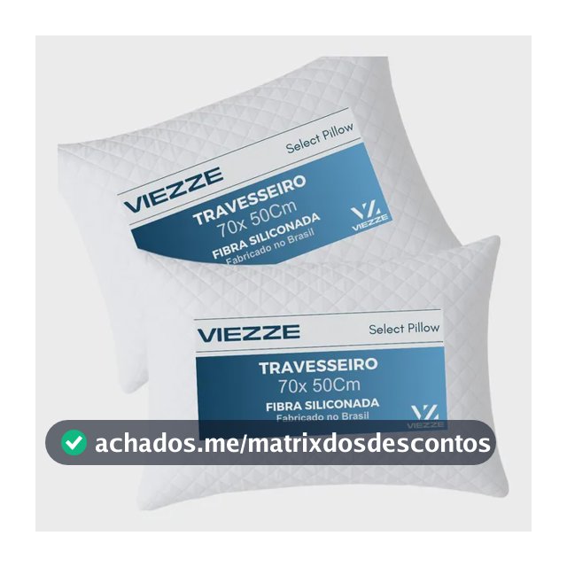 Kit 2 Travesseiros Luxo Matelado Fibra Antialérgica 70x50cm Branco