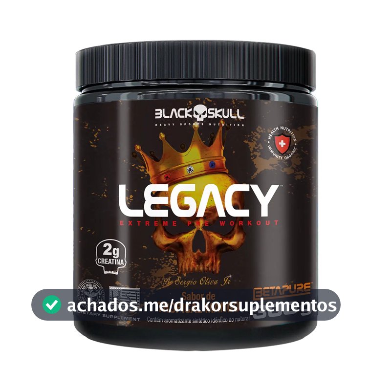 Pré-treino Legacy - 300g Black Skull Tropical Mango