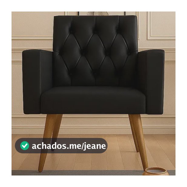 Poltrona Capitonê Reforçada Para Sala Toque De Luxo Corino